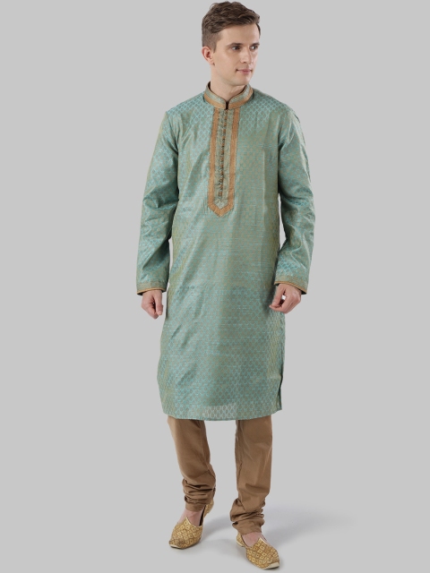 

Ethnix By Raymond Men Blue Woven Design Straight Kurta