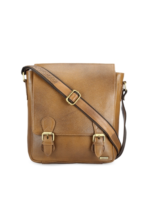 Teakwood Leathers Unisex Tan Solid Messenger Bag