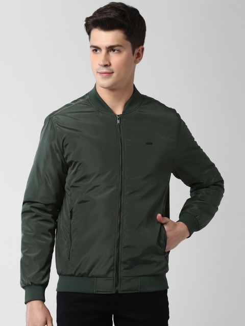 

Peter England Casuals Men Olive Green Printed Windcheater Bomber Jacket