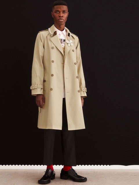

H&M x Simone Rocha Men Beige Solid Water-Repellent Trench Coat