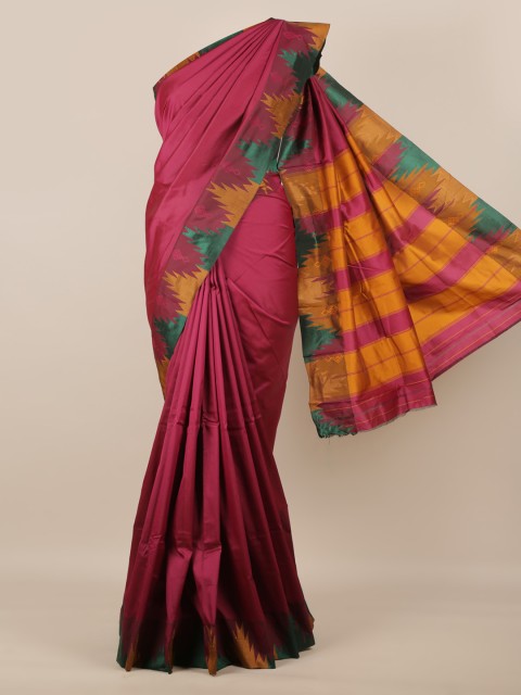 

Pothys Magenta Solid Art Silk Saree