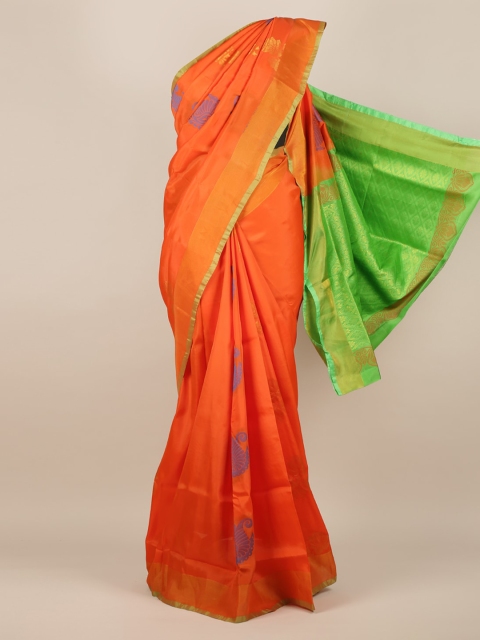

Pothys Orange Woven Design Art Silk Saree