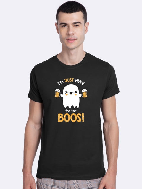 

Bewakoof Men Black Printed Round Neck T-shirt