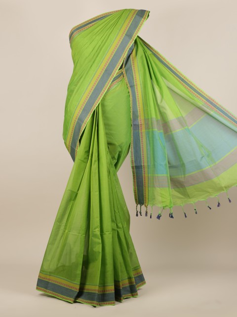 

Pothys Green Solid Silk Cotton Saree
