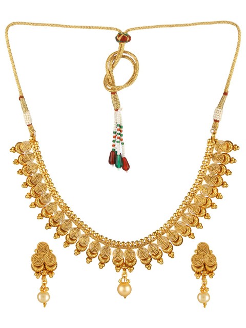 

Adwitiya Collection 24CT Gold-Plated Antique Handcrafted Jewellery Set