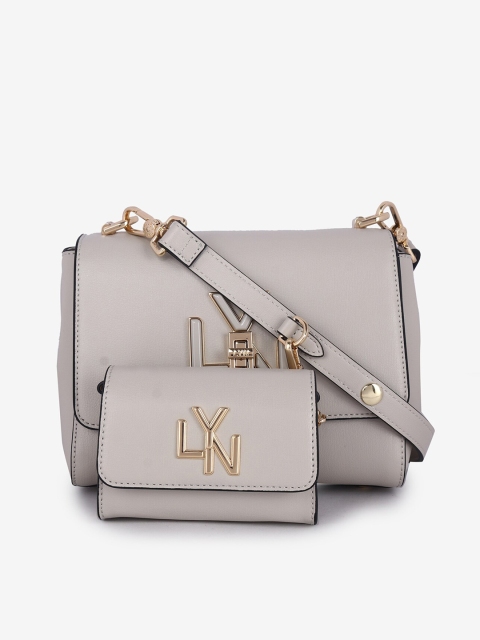 

LYN Grey Solid Sling Bag with Pouch
