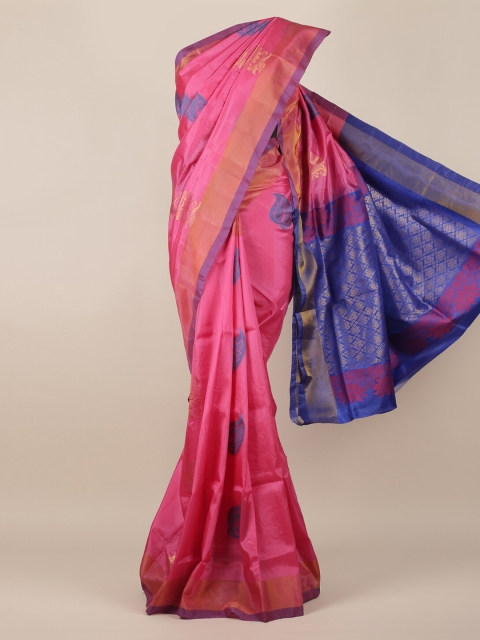 

Pothys Pink & Blue Art Silk Woven Design Saree