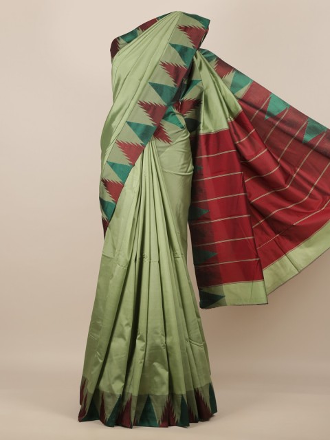 

Pothys Green Solid Art Silk Saree