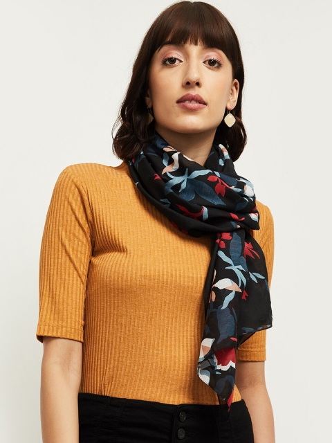 

max Women Black & Maroon Printed Scarf