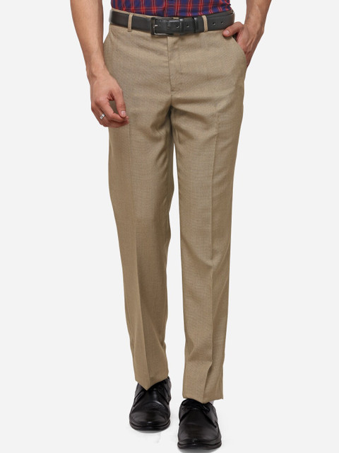 

Greenfibre Men Brown Regular Fit Solid Formal Trousers