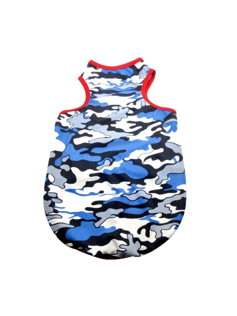 

PETS EMPIRE Blue & White Camouflage Printed Summer Dog T-Shirt