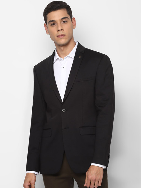 

Allen Solly Men Black Solid Slim-Fit Single-Breasted Formal Blazer