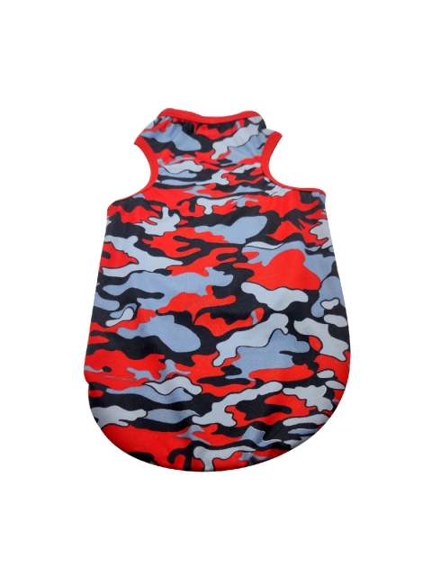 

PETS EMPIRE Red & Blue Camouflage Printed Dog T-Shirt