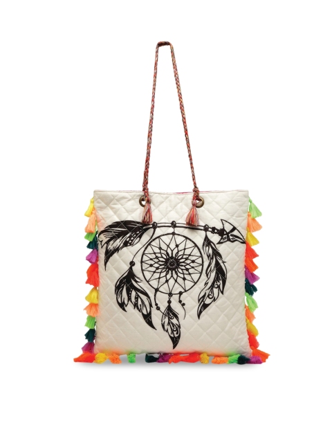 

The House of Tara White & Gold-Toned Printed Tote Bag