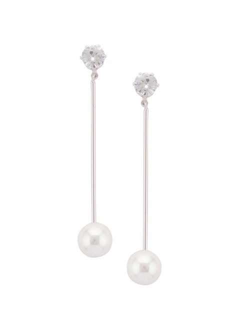 

Globus Silver-Toned Contemporary Drop Earrings