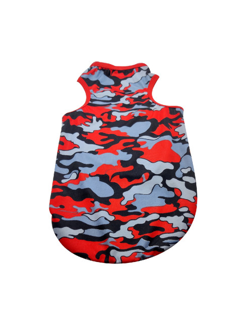 

PETS EMPIRE Red & Grey Camouflage Printed Dog T-Shirt