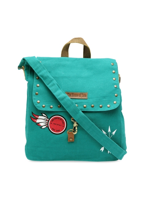 

The House of Tara Teal & Red Printed Sling Bag