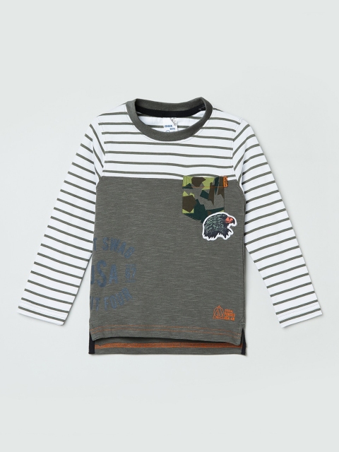 

max Boys Multicoloured Striped V-Neck T-shirt, Multi