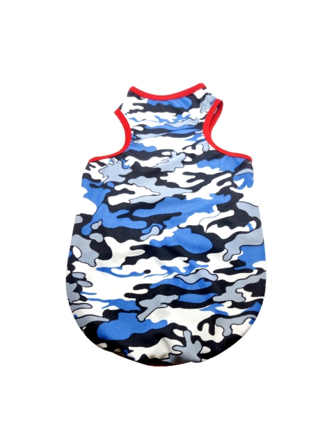 

PETS EMPIRE Blue & Black Camouflage Printed Summer Dog T-Shirt