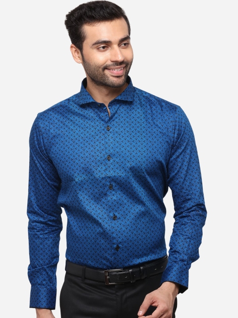 

JB STUDIO Men Blue Slim Fit Printed Casual Shirt