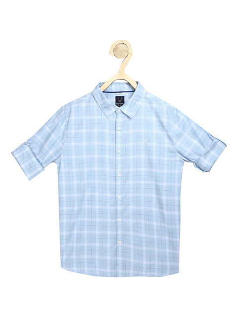 

Allen Solly Junior Boys Blue Regular Fit Checked Casual Shirt