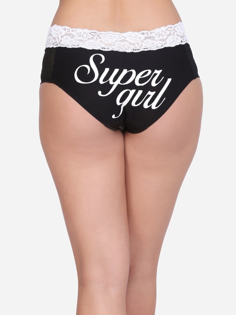 

Da Intimo Women Black & White Printed Back Hipster Briefs-DIU-302