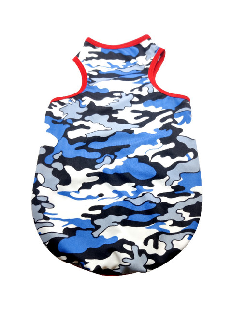 

PETS EMPIRE Blue & Black Camouflage Printed Summer Dog T-Shirt