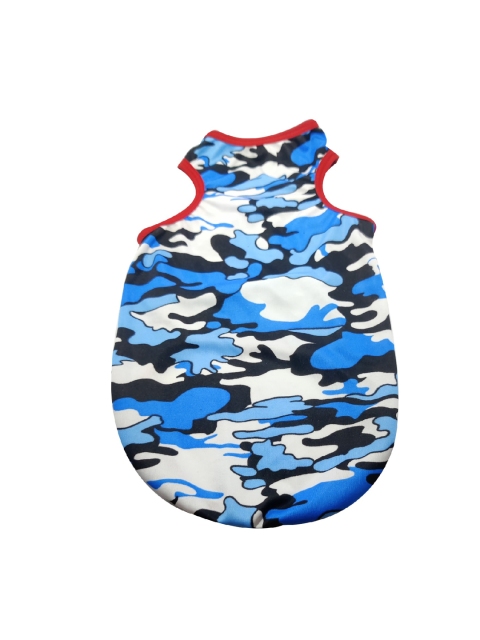 

PETS EMPIRE Blue & Black Camouflage Printed Dog T-Shirt