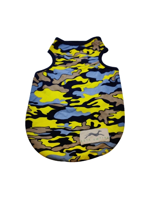 

PETS EMPIRE Yellow & Blue Camouflage Printed Dog T-Shirt