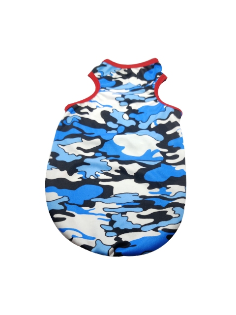 

PETS EMPIRE Blue & White Camouflage Printed Summer Dog T-Shirt