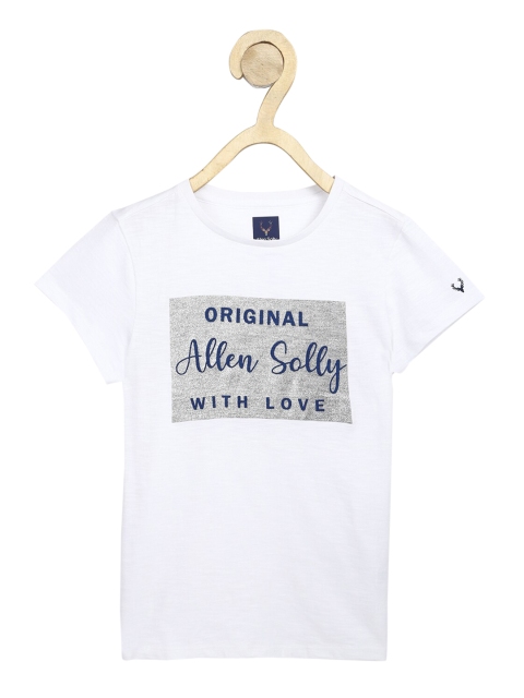 

Allen Solly Junior Girls White Brand Logo Printed Round Neck T-shirt