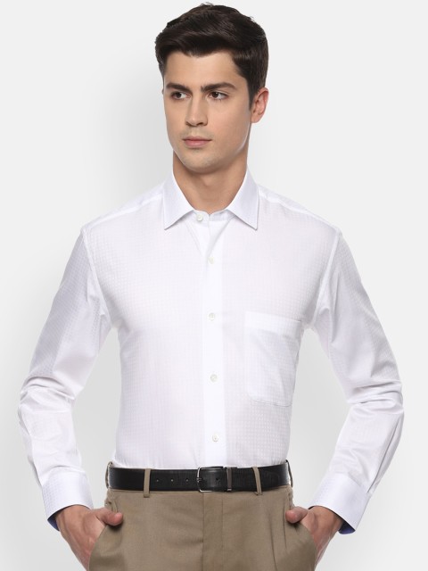 

Luxure by Louis Philippe Men White Regular Fit Solid Casual Cotton Shirt