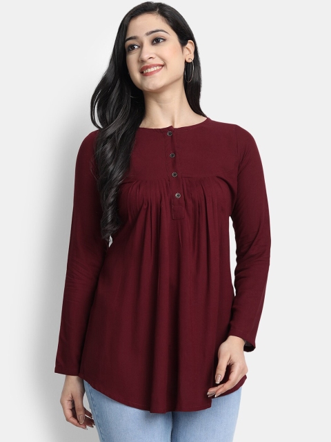 

Globon Impex Maroon Regular Top