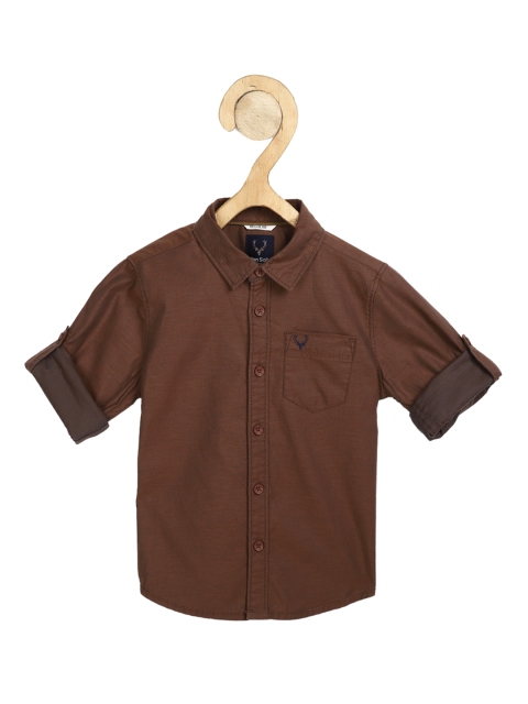 

Allen Solly Junior Boys Brown Regular Fit Solid Cotton Casual Shirt