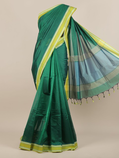 

Pothys Green Solid Silk Cotton Saree