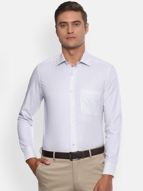 

Louis Philippe Men White Striped Semiformal Shirt