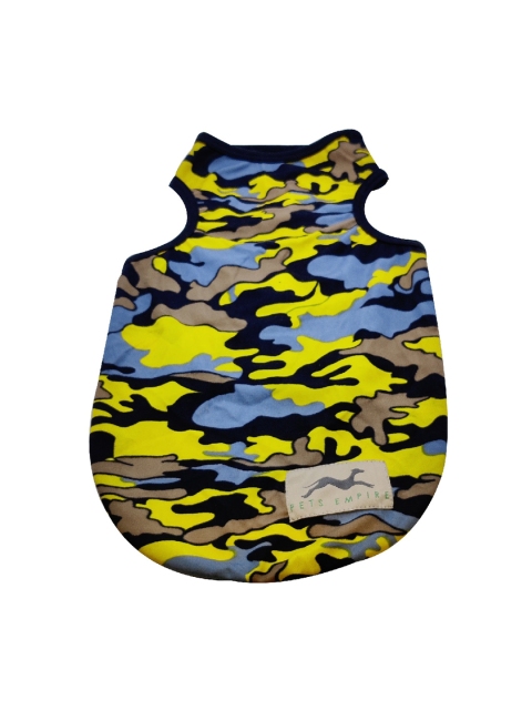

PETS EMPIRE Yellow & Grey Camouflage Printed Dog T-Shirt