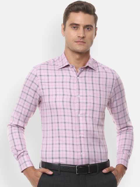 

Louis Philippe Men Pink Regular Fit Checked Casual Cotton Shirt