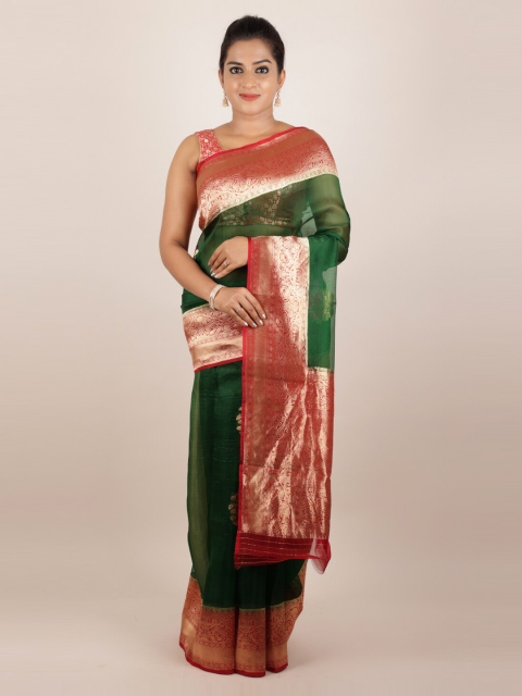 

Pothys Green Woven Design Pure Silk Saree