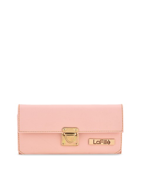

LaFille Women Pink Solid Three Fold Wallet