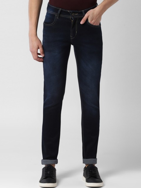Peter England Casuals Men Navy Blue Skinny Fit Mid-Rise Clean Look Stretchable Jeans
