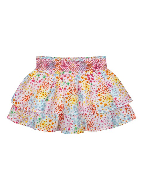 

Budding Bees Infant Girls White & Red Printed Tiered Skirt