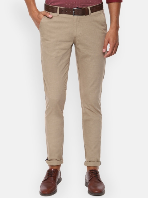 

Van Heusen Sport Men Beige Slim Fit Self Design Regular Trousers
