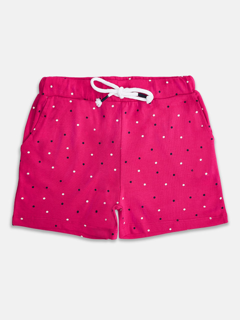 

Pantaloons Junior Girls Pink Printed Cotton Regular Shorts