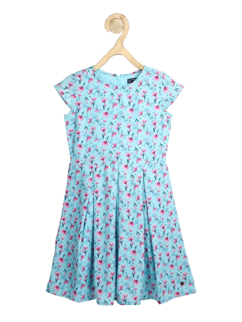 

Allen Solly Junior Girls Blue Printed Fit and Flare Dress