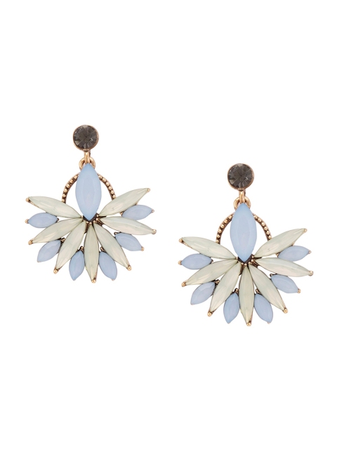 

Globus Blue & Off-White Spiked Drop Earrings