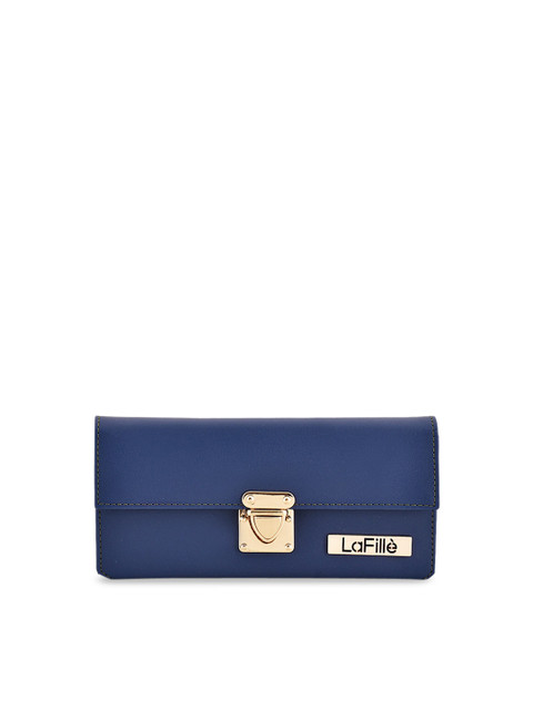 

LaFille Women Blue Textured Three Fold Wallet
