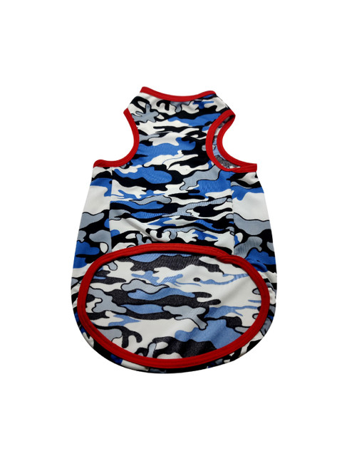 

PETS EMPIRE Blue & White Camouflage Printed Dog T-Shirt
