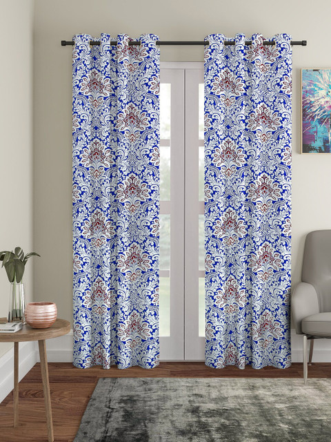 

Rajasthan Decor Blue & White Set of 2 Long Door Curtains