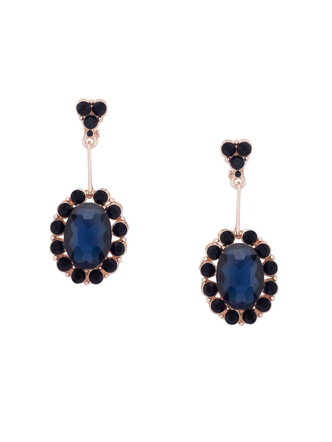 

Globus Rose Gold & Navy Blue Contemporary Drop Earrings